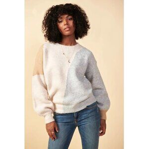 NWOT Skies Are Blue by Anthropologie Abstract Crew Neck Color Block Sweater